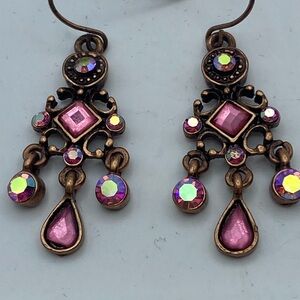 1928 pink chandelier earrings